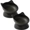 Show in main carousel: Park Life Designs Archie Tilted Cat Dish Set, Small, 2 count, Dark Grey slide 1 of 5