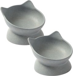 Park Life Designs Archie Tilted Cat Dish Set, Small, 2 count, Blue