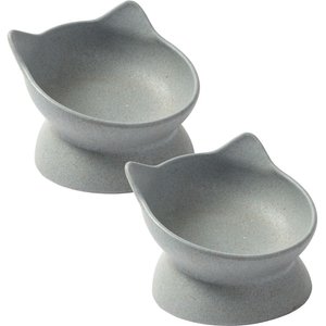 Park Life Designs Archie Tilted Cat Dish Set, Small, 2 count, Blue