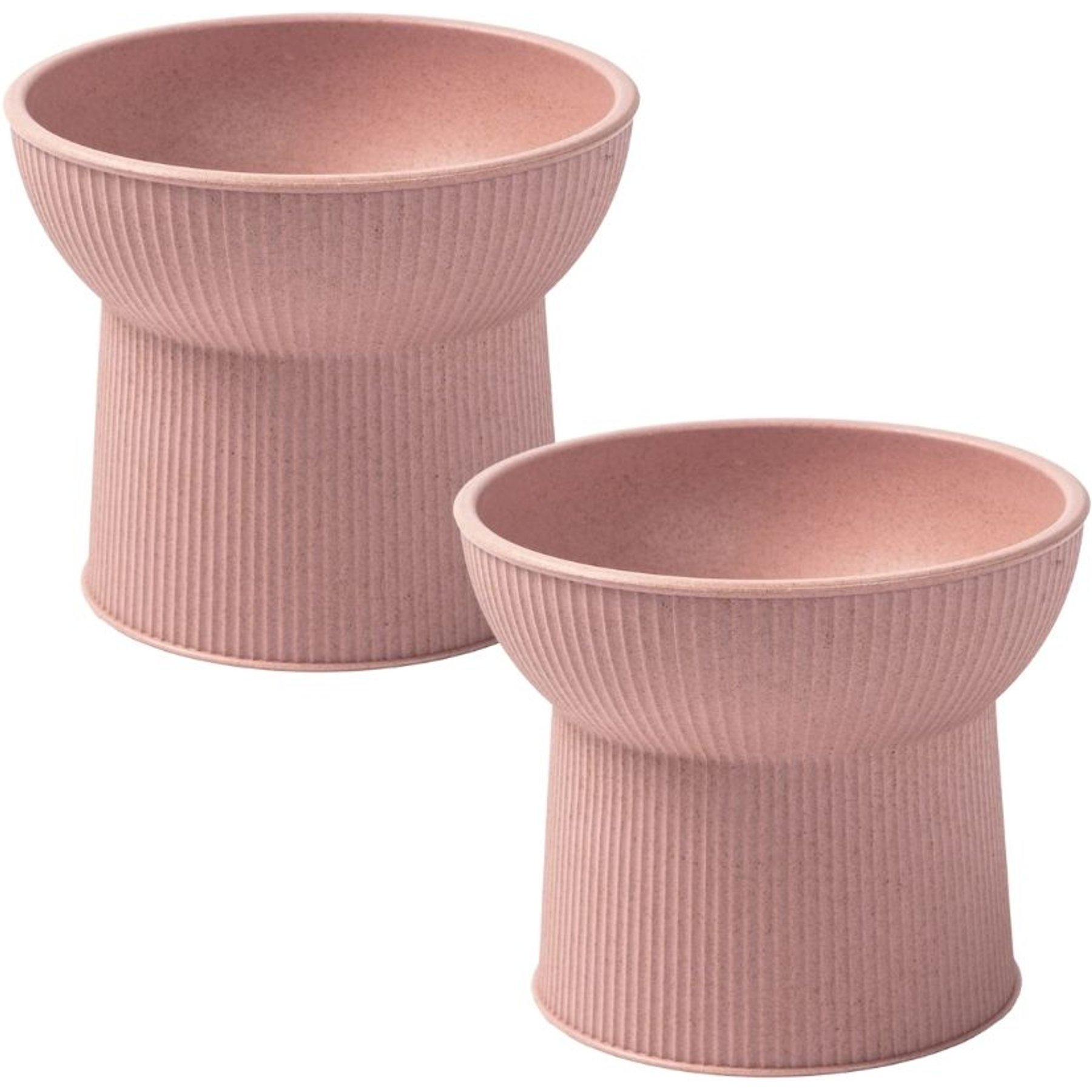 Park Life Designs Albie Fluted Cat Dish Set, Small, 2 count, Pink