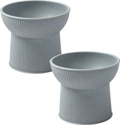 Park Life Designs Albie Fluted Cat Dish Set, Small, 2 count, Blue