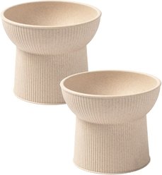 Park Life Designs Albie Fluted Cat Dish Set, Small, 2 count, Tan