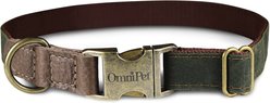 OmniPet Waxed Canvas Kwik Klip Adjustable Dog Collar, Green, Large: 18 to 26-in neck, 1-in wide