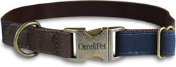 OmniPet Waxed Canvas Kwik Klip Adjustable Dog Collar, Blue, Large: 18 to 26-in neck, 1-in wide