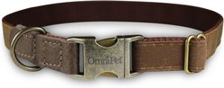 OmniPet Waxed Canvas Kwik Klip Adjustable Dog Collar, Brown, Large: 18 to 26-in neck, 1-in wide