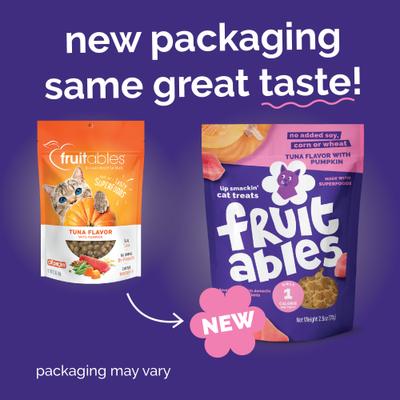 Show full view: Fruitables Tuna & Pumpkin Flavor Crunchy Cat Treats, 30-oz bag slide 3 of 11