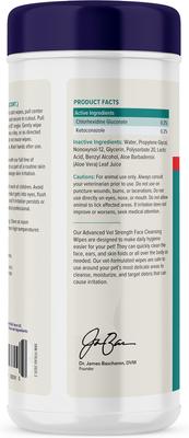 Show full view: Vetnique Labs DermaBliss Advanced Vet Strength Chlorhexidine Dog & Cat Wrinkle, Face & Skin Fold Wipes, 60 count slide 4 of 10