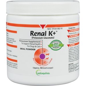 Vetoquinol Renal K+ Powder Kidney Supplement for Cats & Dogs, 100g container