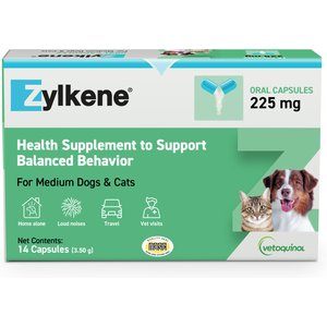 Vetoquinol Zylkene Capsules Calming Supplement for Dogs, 14 count