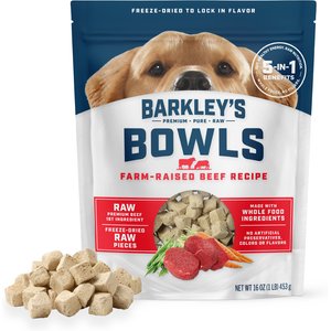 BARKLEY'S BAG Bowls Beef Freeze-Dried Dog Food, 16-oz bag - Chewy.com