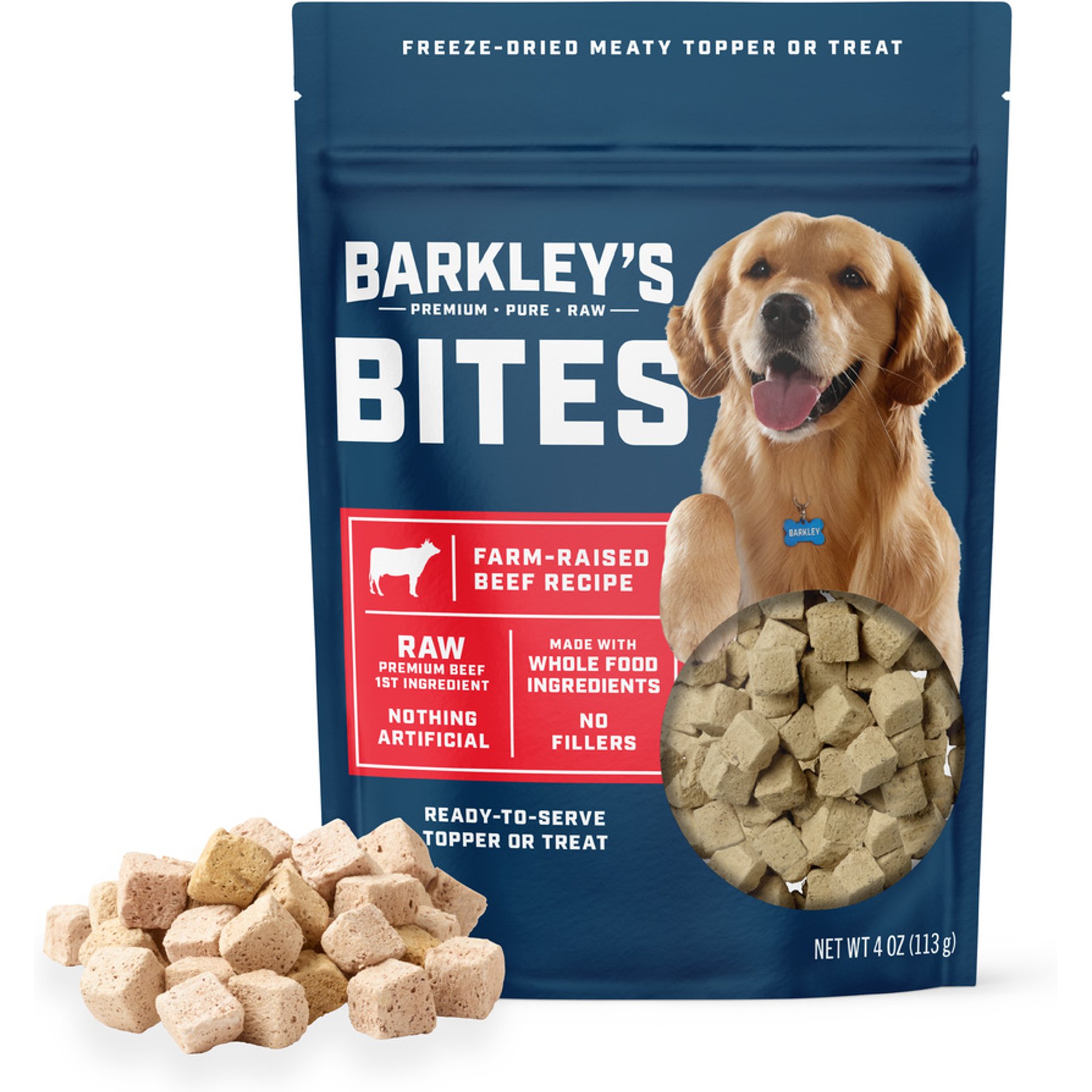 Barkley's Bag Bites Beef Freeze-Dried Dog Treats, 4-oz bag