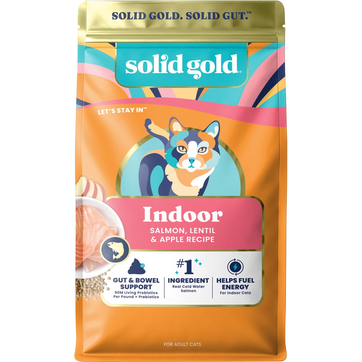 Solid Gold Real Salmon, Lentil & Apple Recipe Grain-Free Indoor Dry Cat Food, 6-lb bundle