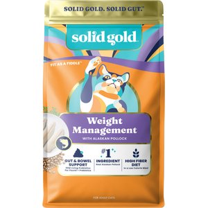 Solid Gold Weight Control Alaskan Pollock Grain-Free Gut Health Dry Cat Food, 12-lb bag