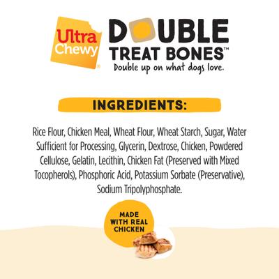Show full view: Ultra Chewy Double Treat Bones Chicken Flavor Dog Treat, 8 count slide 6 of 9