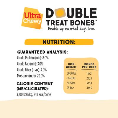 Show full view: Ultra Chewy Double Treat Bones Chicken Flavor Dog Treat, 8 count slide 7 of 9