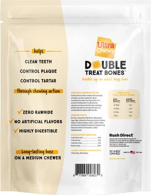 Show full view: Ultra Chewy Double Treat Bones Chicken Flavor Dog Treat, 8 count slide 3 of 9