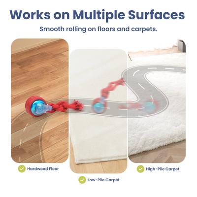 Show full view: PawsPik Tug & Spin Smart Interactive Dog Toy, Red, Medium slide 8 of 11