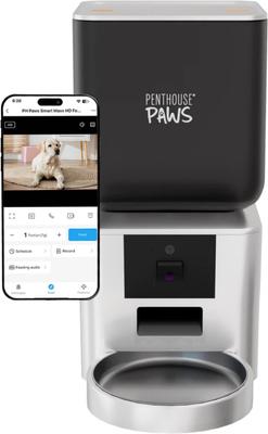 Show full view: Penthouse Paws Smart Maxx HD Automatic Dog & Cat Feeder, White slide 2 of 10