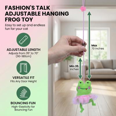 Show full view: Fashion's Talk Adjustable Hanging Frog & Silvervine Gall Fruit Interactive Plush Cat Toy with Catnip, Green, 2 count slide 5 of 9