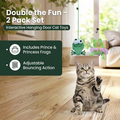 Show full view: Fashion's Talk Adjustable Hanging Frog & Silvervine Gall Fruit Interactive Plush Cat Toy with Catnip, Green, 2 count slide 6 of 9