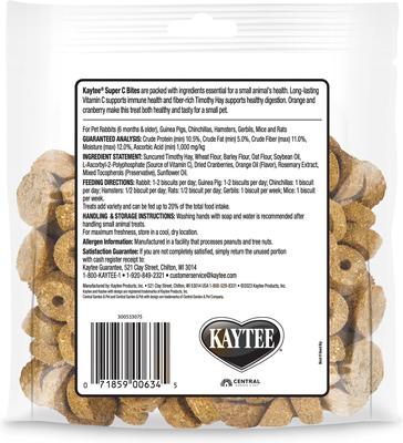 Show full view: Kaytee Super C Bites Cranberry & Orange Small Pet Treats, 4-oz bag slide 9 of 11