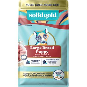 Solid Gold Large Breed Puppy Gut Health Real Bison & Oatmeal Whole Grain Dry Dog Food, 22-lb bag
