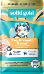 Solid Gold Toy & Small Breed Gut Health Real Chicken, Chickpea & Pumpkin Grain-Free Dry Dog Food, 3.75-lb bag