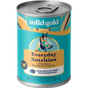 Solid Gold Star Chaser Chicken & Brown Rice Recipe Canned Dog Food, 13.2-oz, case of 6
