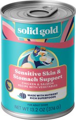 Solid Gold Leaping Waters Chicken & Salmon Recipe with Vegetable Recipe Grain-Free Small & Medium Breed Canned Dog Food, 13.2-oz, case of 6