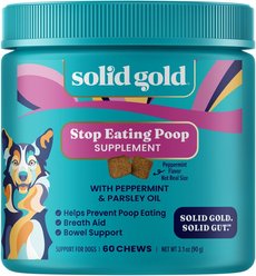 Solid Gold Stop Eating Poop + Breath Aid Soft Chews Grain-Free Supplements for Dogs, 60 count
