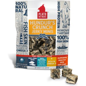 Plato Hundur's Crunch Jerky Minis Dog Treats, 10-oz bag