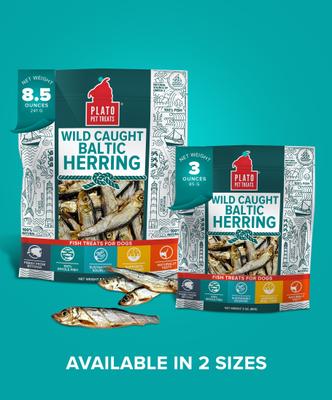 Show full view: Plato Baltic Herring Dog & Cat Treat, 3-oz bag slide 8 of 9