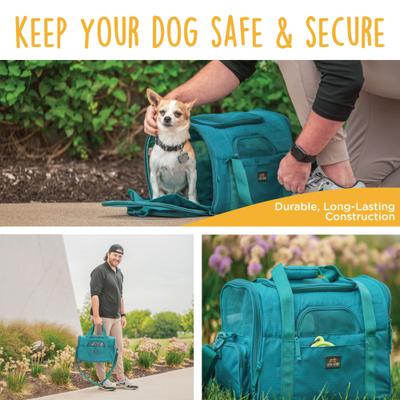 Show full view: Canine Canyon Bella Airline Approved Duffel Dog Carrier, Teal slide 7 of 9