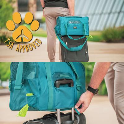Show full view: Canine Canyon Bella Airline Approved Duffel Dog Carrier, Teal slide 6 of 9