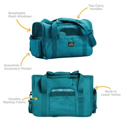 Show full view: Canine Canyon Bella Airline Approved Duffel Dog Carrier, Teal slide 5 of 9