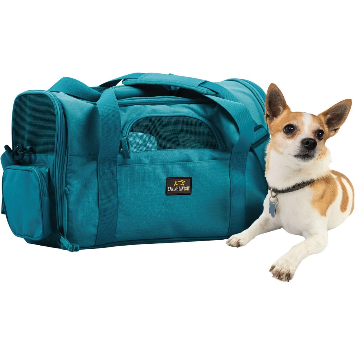 Canine Canyon Bella Airline Approved Duffel Dog Carrier, Teal