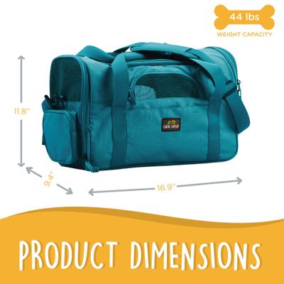 Show full view: Canine Canyon Bella Airline Approved Duffel Dog Carrier, Teal slide 2 of 9