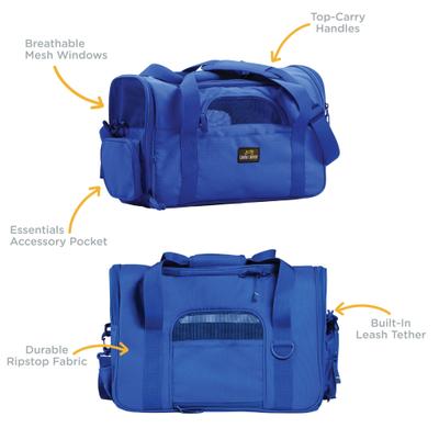Show full view: Canine Canyon Bella Airline Approved Duffel Dog Carrier, Bright Blue slide 6 of 10