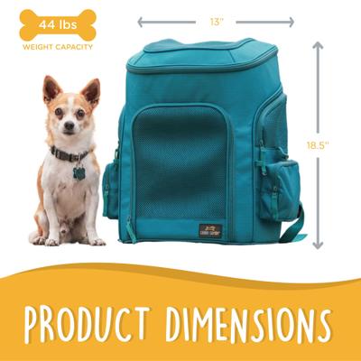 Show full view: Canine Canyon Gio Airline Approved Backpack Dog Carrier, Teal slide 2 of 9