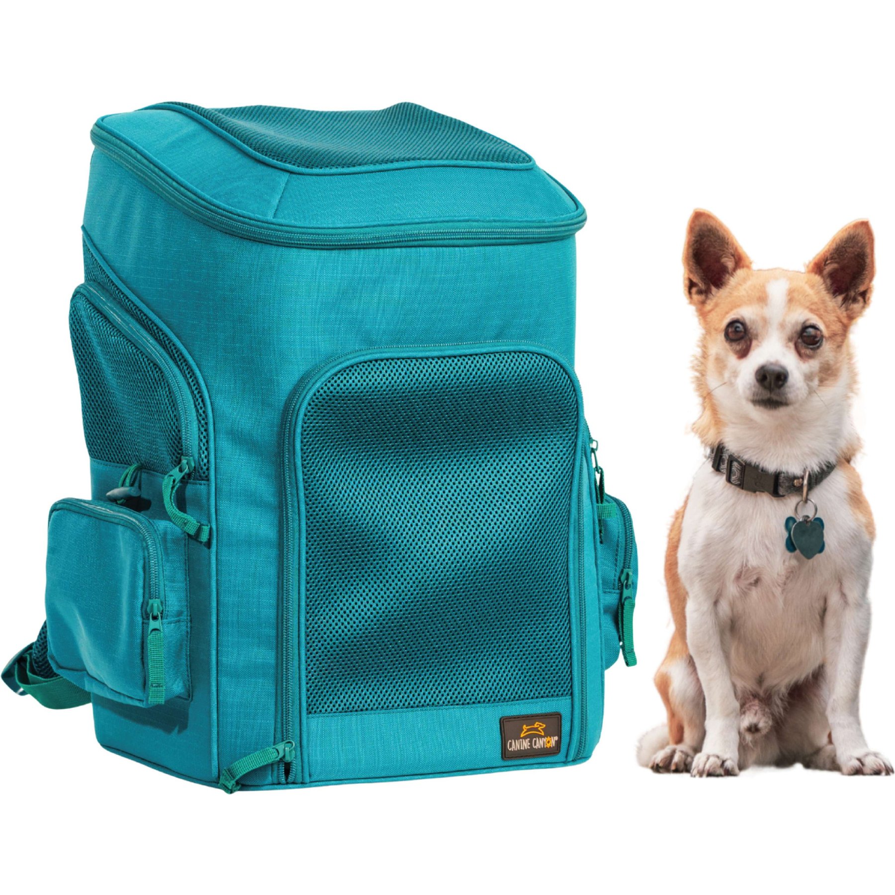 Canine Canyon Gio Airline Approved Backpack Dog Carrier, Teal