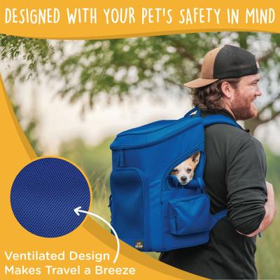 Show full view: Canine Canyon Gio Airline Approved Backpack Dog Carrier, Bright Blue slide 3 of 9