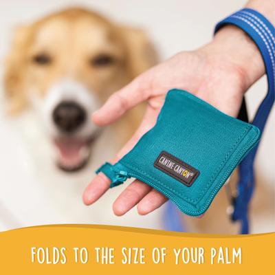 Show full view: Canine Canyon Rufus Collapsible Wallet Travel Dog Bowl, Teal, Medium, 6-cup slide 8 of 10