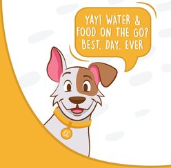 Canine Canyon Rufus Collapsible Wallet Travel Dog Bowl, Bright Blue, Medium, 6-cup slide 2 of 9