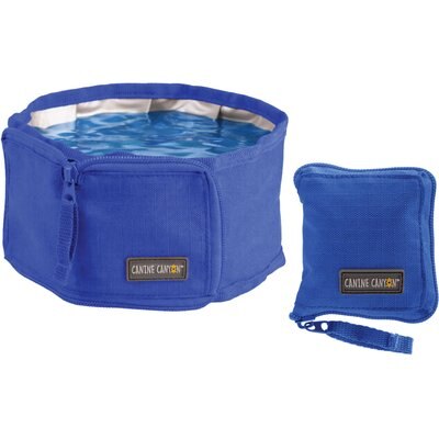 Canine Canyon Canine Canyon Rufus Collapsible Wallet Travel Dog Bowl, Bright Blue, Medium, 6-cup