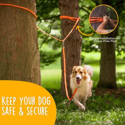 Show full view: Canine Canyon Sarge Portable Dog Run with Leash & Carry Bag, Orange, 36-ft long, Medium, leash slide 6 of 10