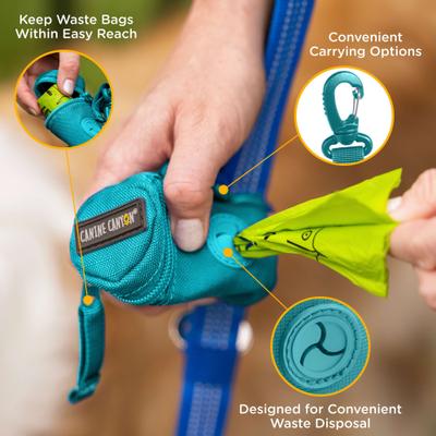 Show full view: Canine Canyon Bailey Dog Poop Bag Dispenser, Teal, Medium, Dispenser slide 5 of 10