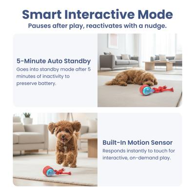 Show full view: PawsPik Tug & Spin Smart Interactive Dog Toy, Red, Medium slide 7 of 11