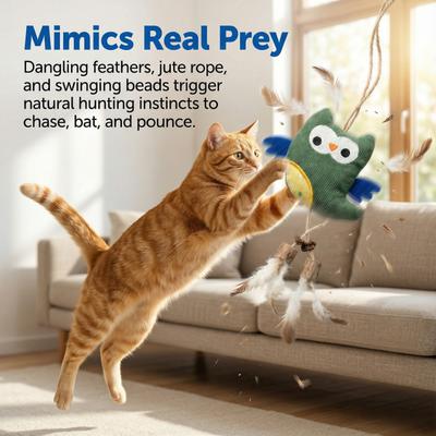 Show full view: Fashion's Talk Owl Silvervine Stick Chew Cat Toy with Catnip, Multicolor, 2 count slide 7 of 10