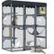 Show in main carousel: Coziwow 72-in Wood Catio Outdoor Cat House Enclosure with Waterproof Roof, Grey slide 1 of 9