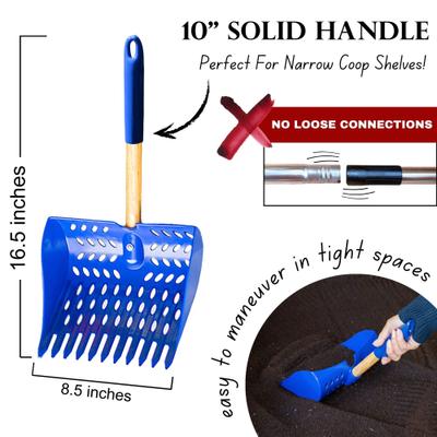 Show full view: Bee Jeweled Coop The Coop Scoop 2-in-1 Chicken Poop Scoop, Rake & Hand Shovel, 10-in handle slide 3 of 9